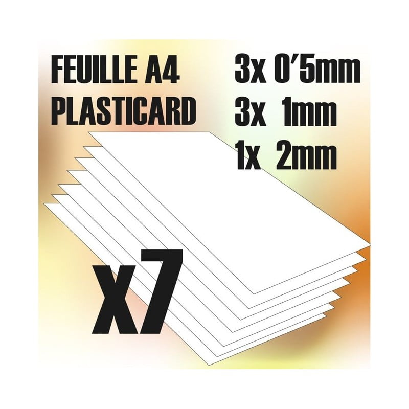 2mm COMBOx3 feuilles Plaque de Plasticard Plasticarte Plaques choc 