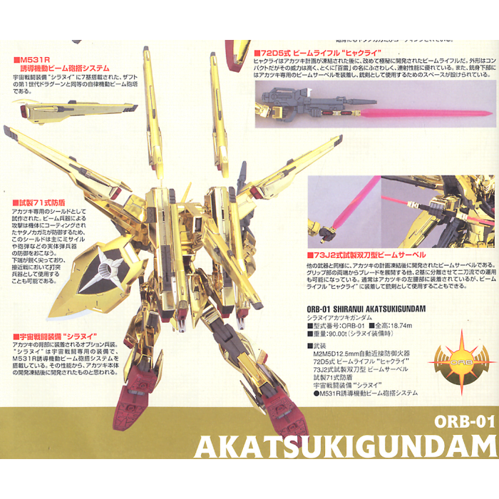 1/100 AKATSUKI GUNDAM OOWASHI PACK / SHIRANUI PACK FULL SET