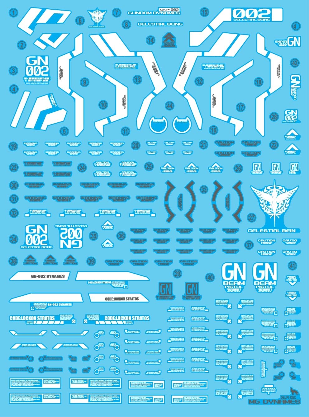 MG DYNAMES WATER DECAL(HOLO)