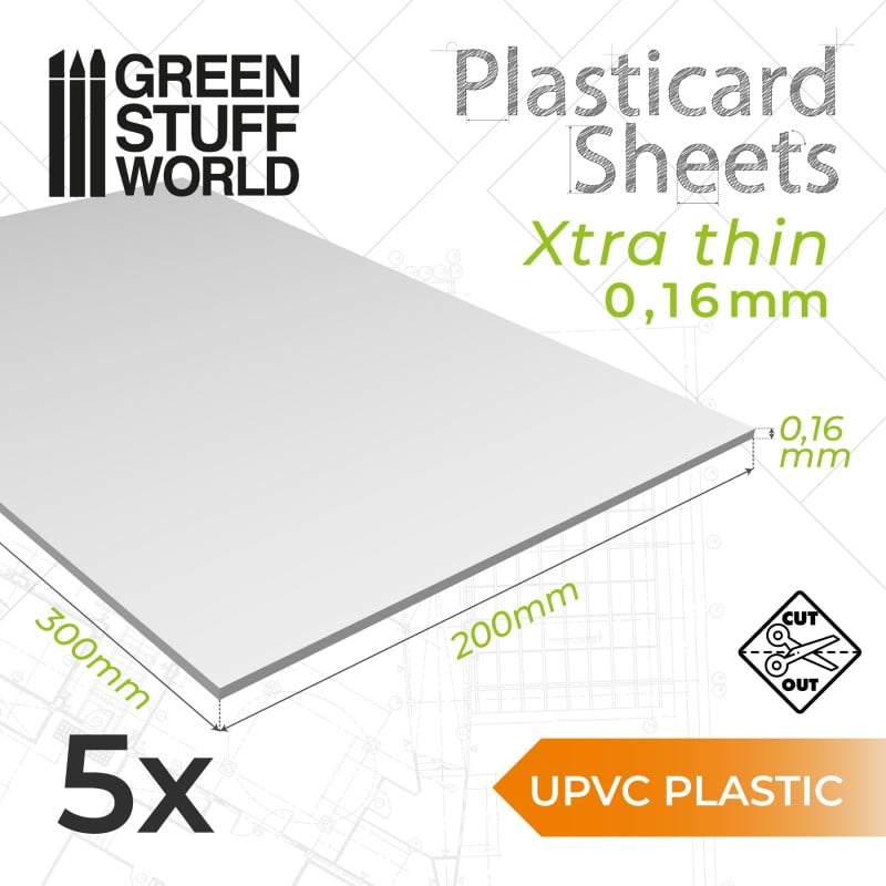GSW : Plaque de Plasticard 0.16 mm - x5 Feuilles