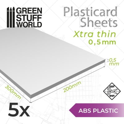 GSW: Plasticard 0.5 mm - x5 Sheets