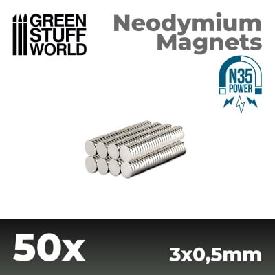 GSW NEODYMIUM MAGNETS 3X0'5MM - 50 UNITS