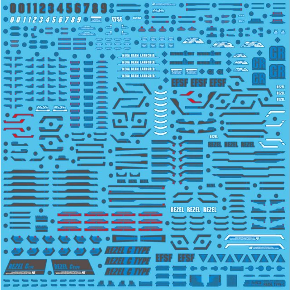MG ReZEL Type-C [Defenser a+b-unit] WATER DECAL