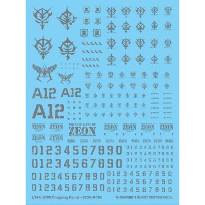 G-Rework 1/144 - 1/100 CHIPPING DECAL - ZEON GRAY