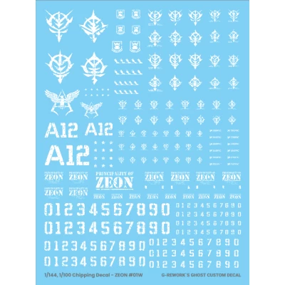 G-Rework 1144 - 1100 CHIPPING DECAL - ZEON WHITE