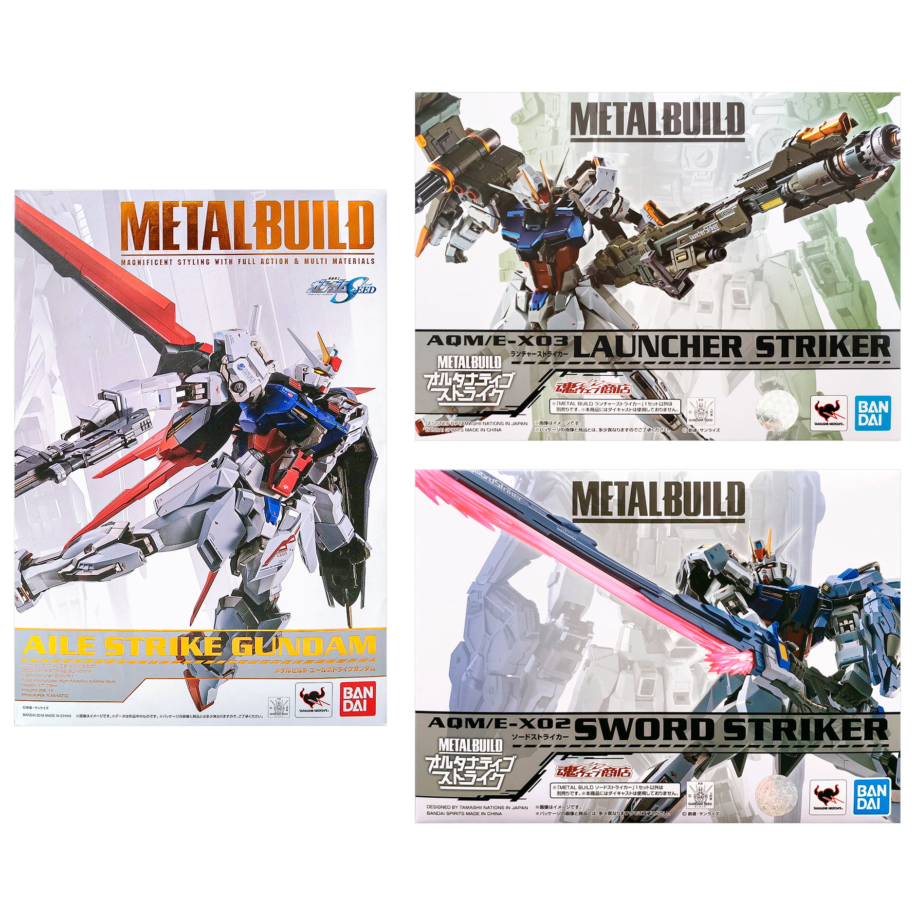 Mobile Suit Gundam AQM/E-X03 Launcher Striker & Effect Parts Set A.N.I.M.E.  Robot Spirits figure, Tamashii Nations